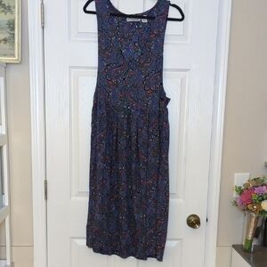 Vintage Kensington Square Blue Paisley Midi Dress - Women's Size Medium, Cottage